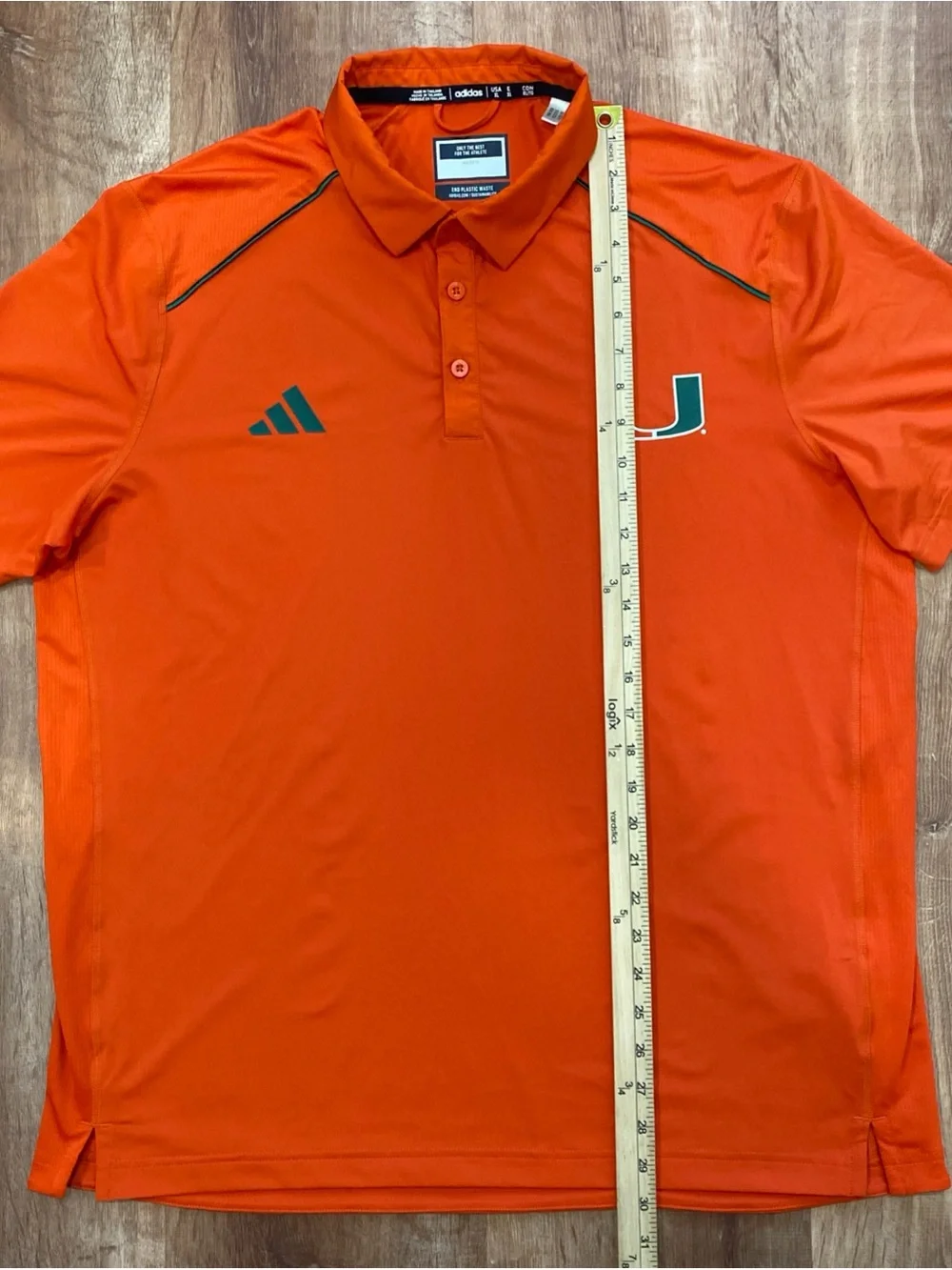 adidas University of Miami Polo Shirt Mens XL Coaches Sideline Team Issue Orange